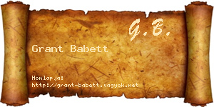 Grant Babett névjegykártya